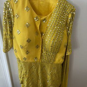 Yellow Indowestern Outfit